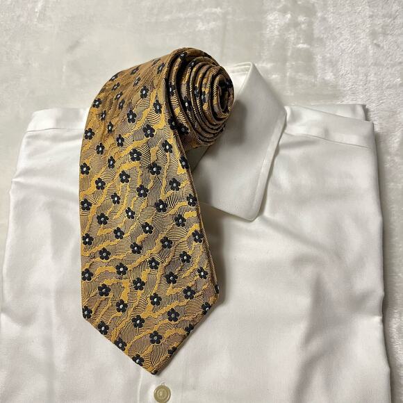 Robert Talbott Tie Best of Class Metallic Floral Animal Print Stripes - Picture 1 of 7